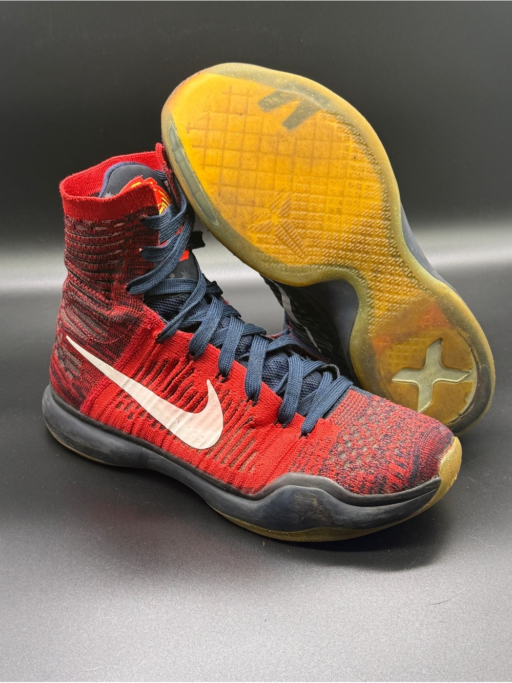 Nike Kobe 10 Elite High American Sneakers Men's 8 Flyknit Lace Up Basketball Ath